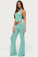 Bena Textured Knit Flared Pants