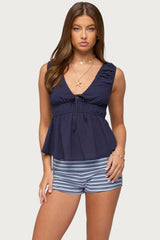 Bertha V Neck Babydoll Top