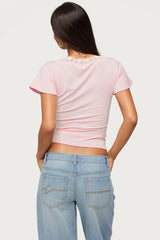 Yvetta Lacey Flutter Sleeve Top