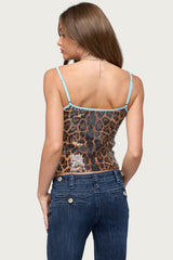 Dimitra Sequin Leopard Tank Top