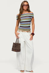 Irenea Striped Off Shoulder Top