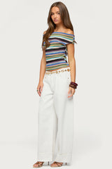 Irenea Striped Off Shoulder Top