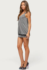 Calloway Gathered V Neck Mini Dress