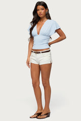 Chassidy Striped Flutter Top