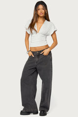 Chassidy Striped Flutter Top
