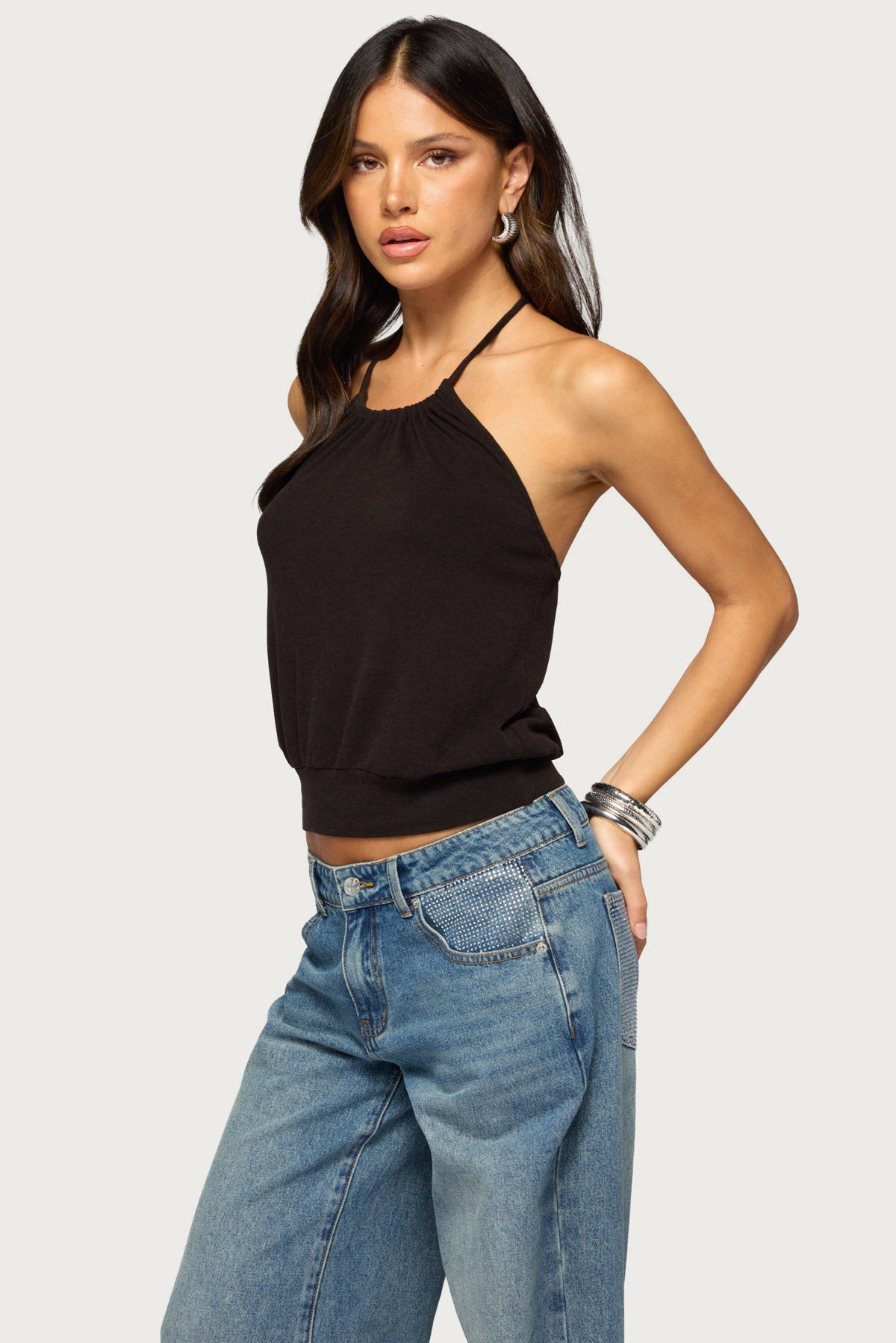 Bondi Cinched Waist Halter Top