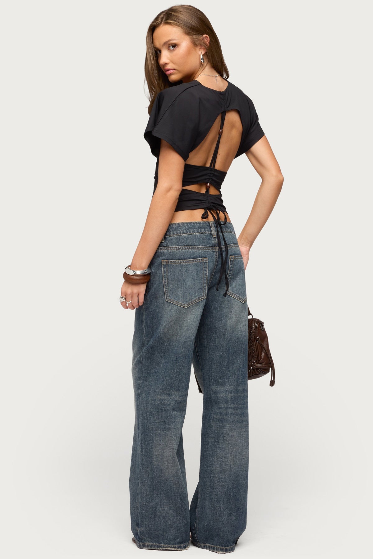 Salie Back Cutout Flutter Top