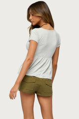 Chere V Neck Babydoll Top