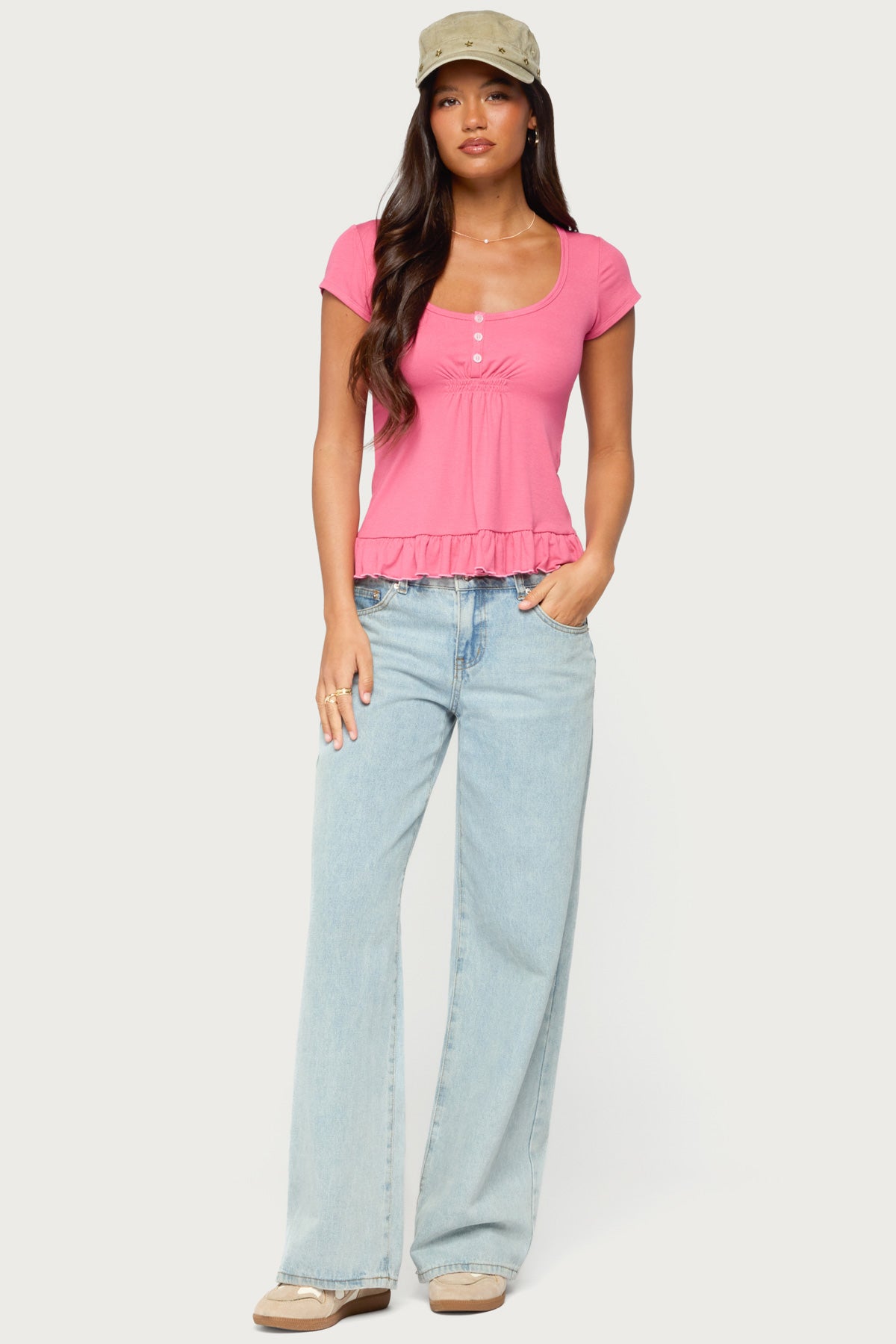 Liliannah Ruffle Babydoll Top