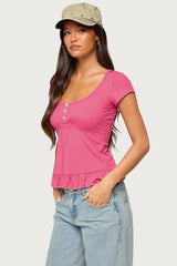 Liliannah Ruffle Babydoll Top