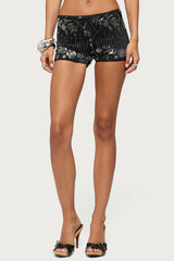 Cathy Bead & Sequin Micro Shorts