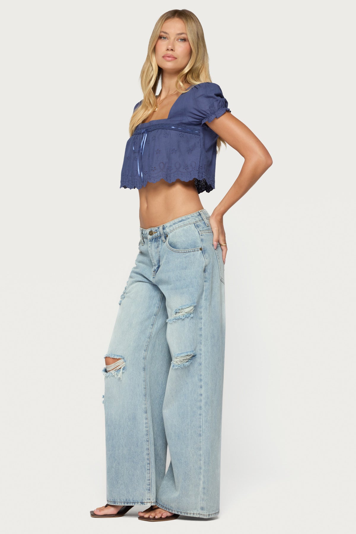 Joeli Cotton Eyelet Crop Top