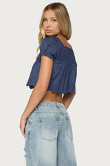 Joeli Cotton Eyelet Crop Top