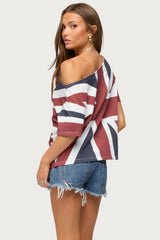Union Jack Off Shoulder T Shirt