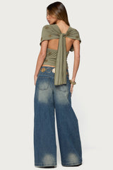 Ellora Beaded Flutter Tie Top