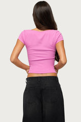Jeanna Notch Scoop Neck T Shirt