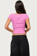 Jeanna Notch Scoop Neck T Shirt