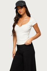 Jeanna Notch Scoop Neck T Shirt