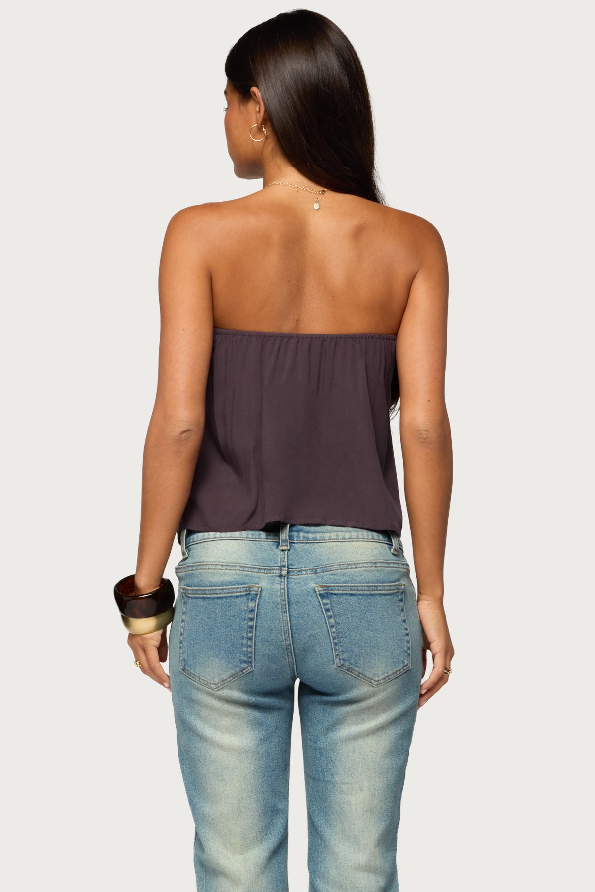 Pearle Crochet Trim Strapless Top