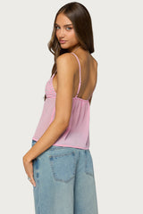 Klio Sequin Chiffon Babydoll Top