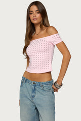 Mack Studded Off Shoulder Top