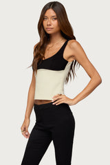 Clarinda Contrast Woven Tank Top