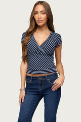 Naame Striped Wrap Top