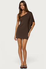 Cammi One Shoulder Flutter Mini Dress