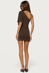 Cammi One Shoulder Flutter Mini Dress