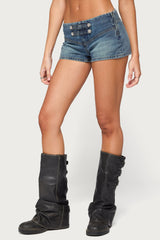 Jazzy Denim Button Shorts