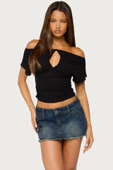 Hecate Off Shoulder Keyhole Top
