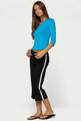 Milene Contrast French Terry Capri Pants