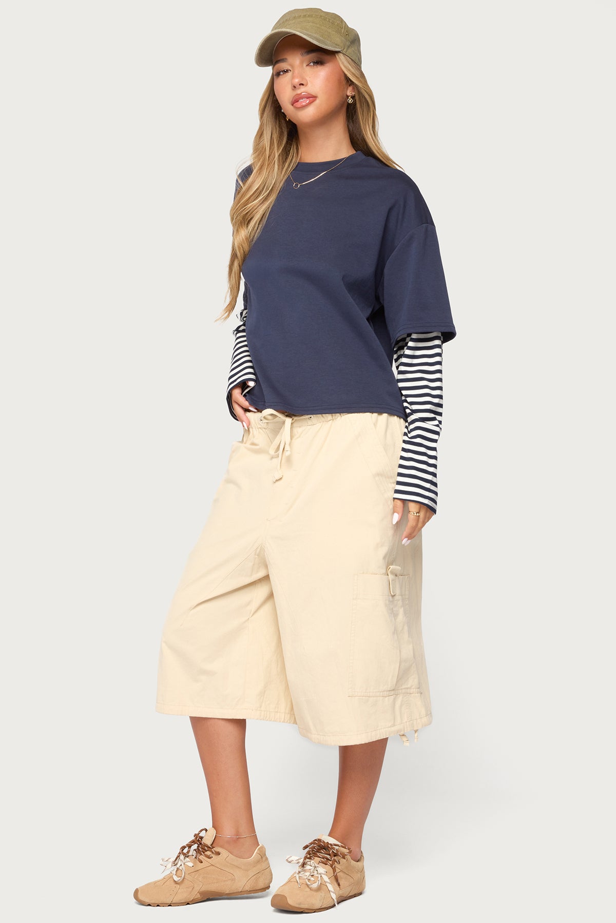 Nacie Layered Stripey Long Sleeve T Shirt