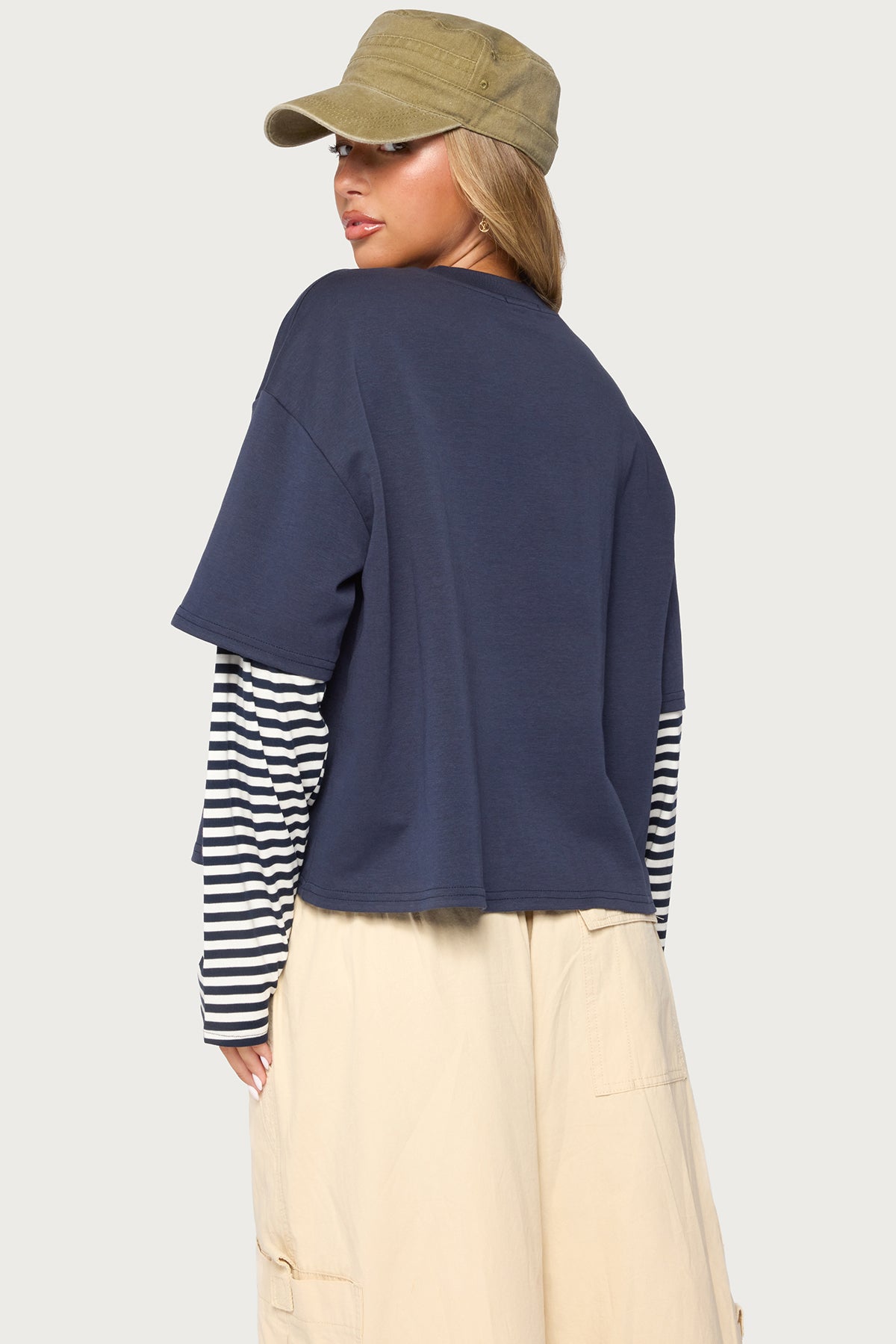 Nacie Layered Stripey Long Sleeve T Shirt