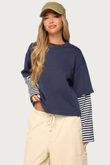 Nacie Layered Stripey Long Sleeve T Shirt