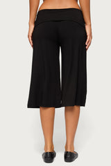 Shirly Wide Leg Foldover Capri Pants
