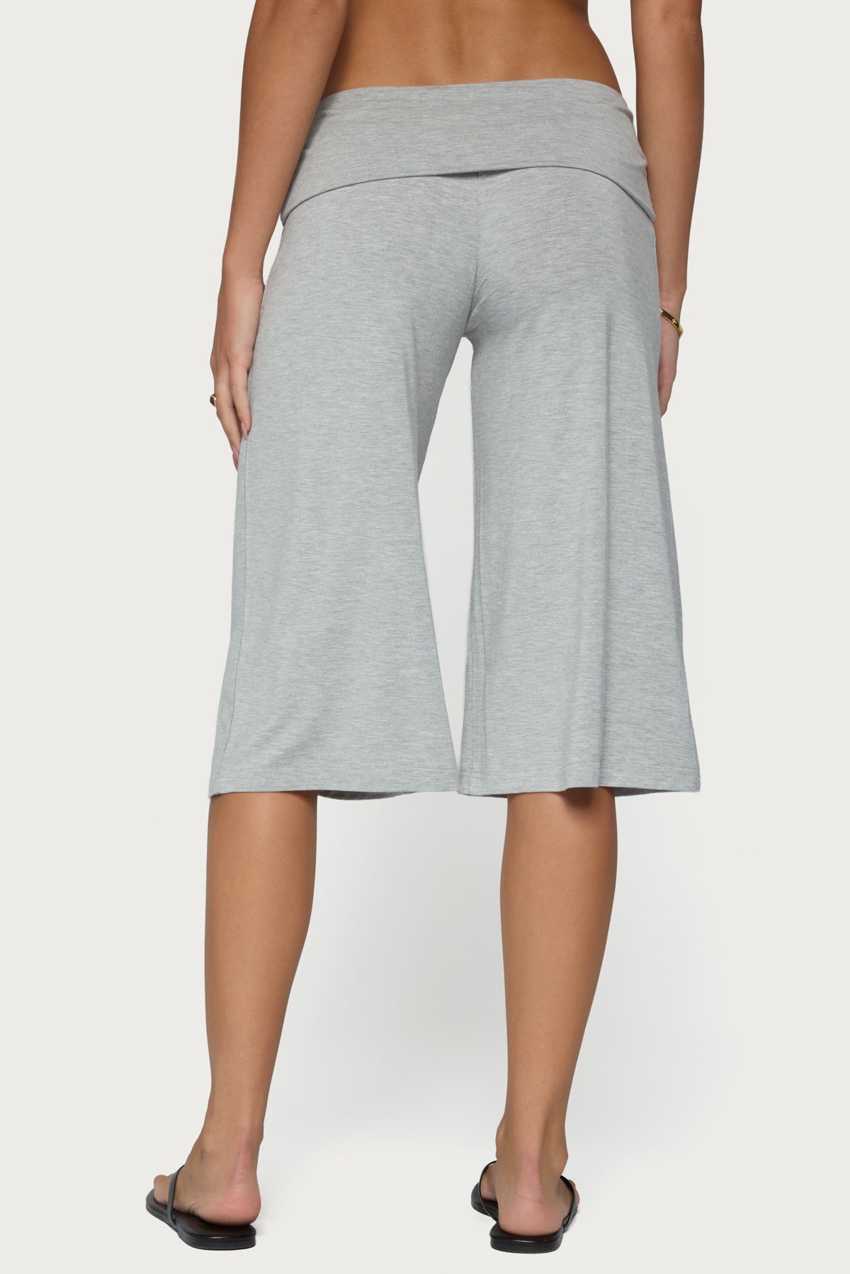 Shirly Wide Leg Foldover Capri Pants