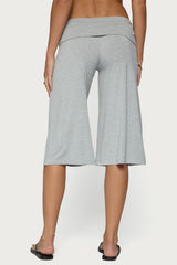 Shirly Wide Leg Foldover Capri Pants