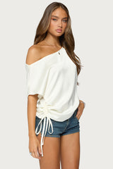 Jori Off Shoulder Satin Effect Top