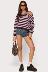 Edikted Campus Striped Knit Sweater