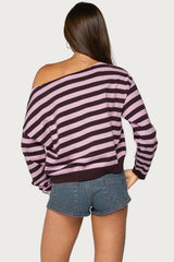 Edikted Campus Striped Knit Sweater