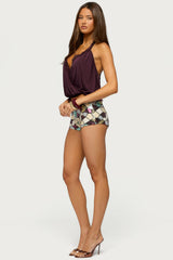 Eilen Lacey Wrap Halter Top