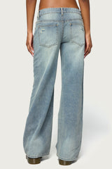 Noor Distressed Low Rise Baggy Jeans
