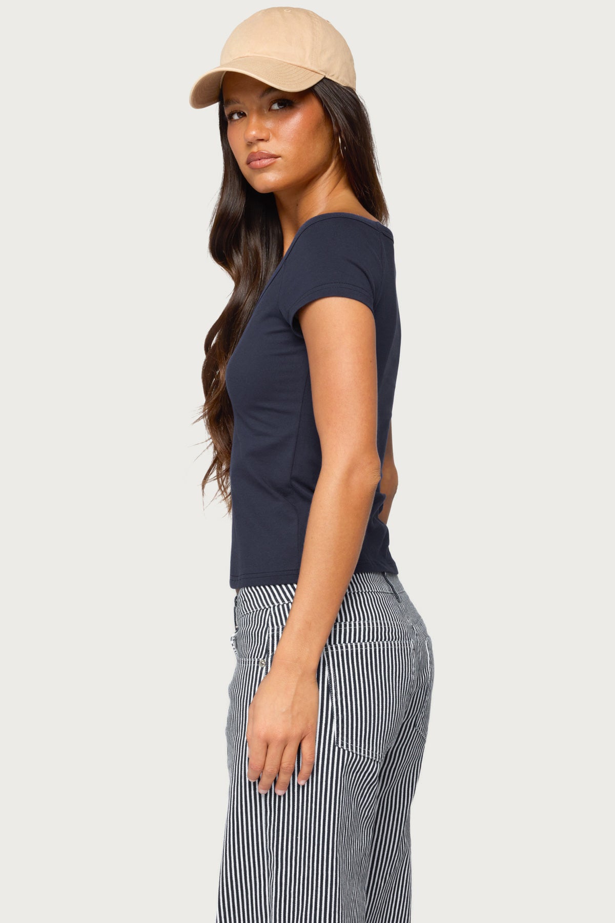 Calie Off Shoulder V Neck Top