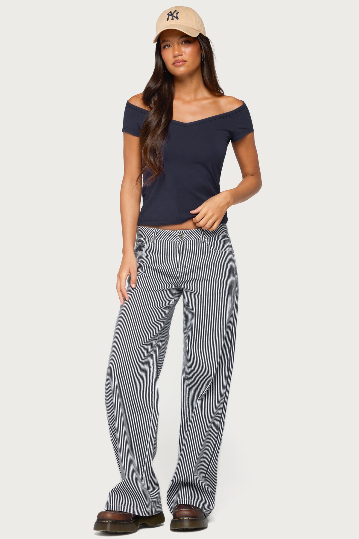 Calie Off Shoulder V Neck Top