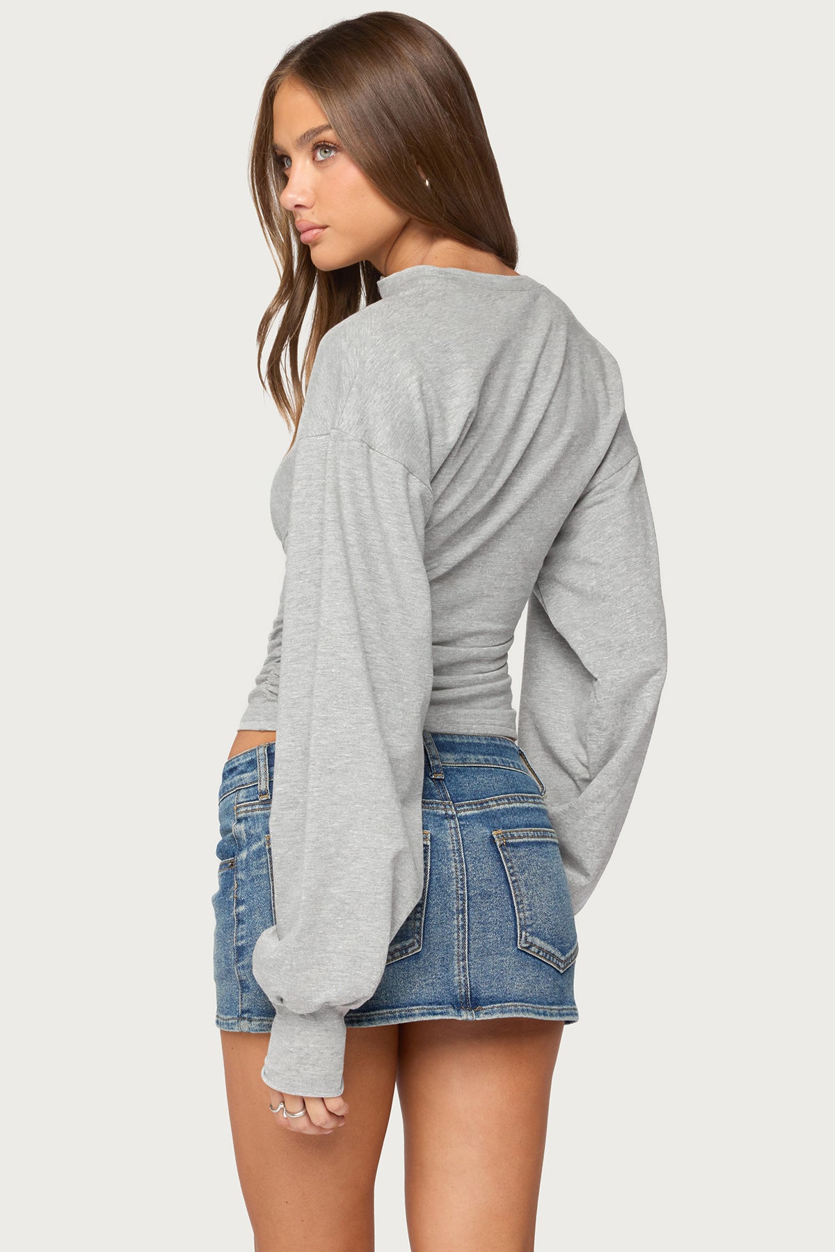 Diya Long Puff Sleeve Henley Top