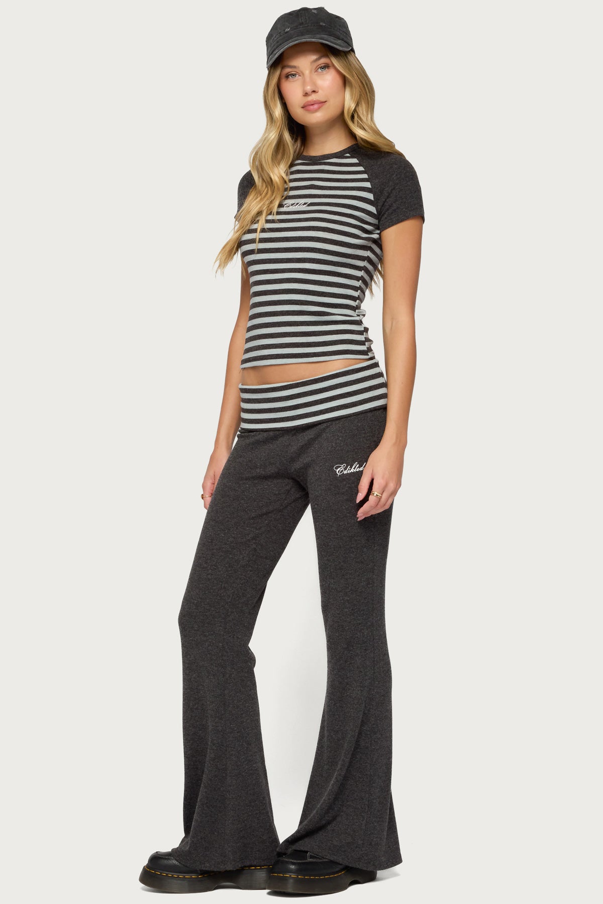 Stay Edikted Stripey Foldover Pants