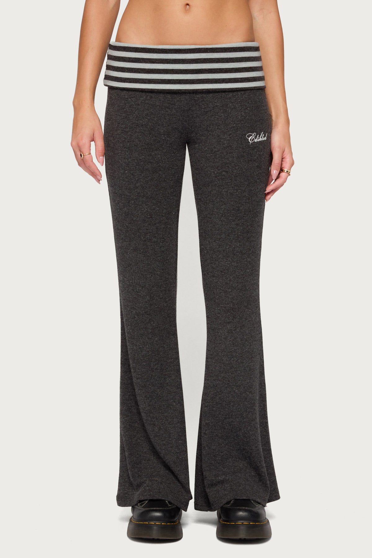 Stay Edikted Stripey Foldover Pants