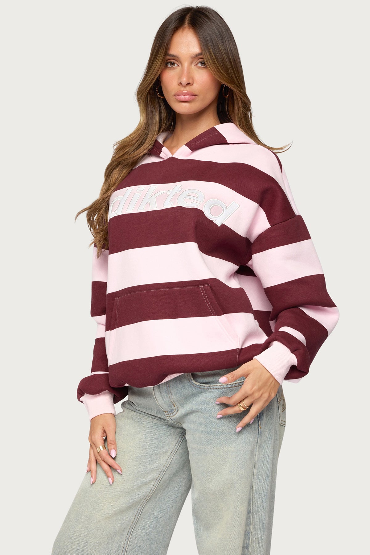 Edikted Striped Hoodie