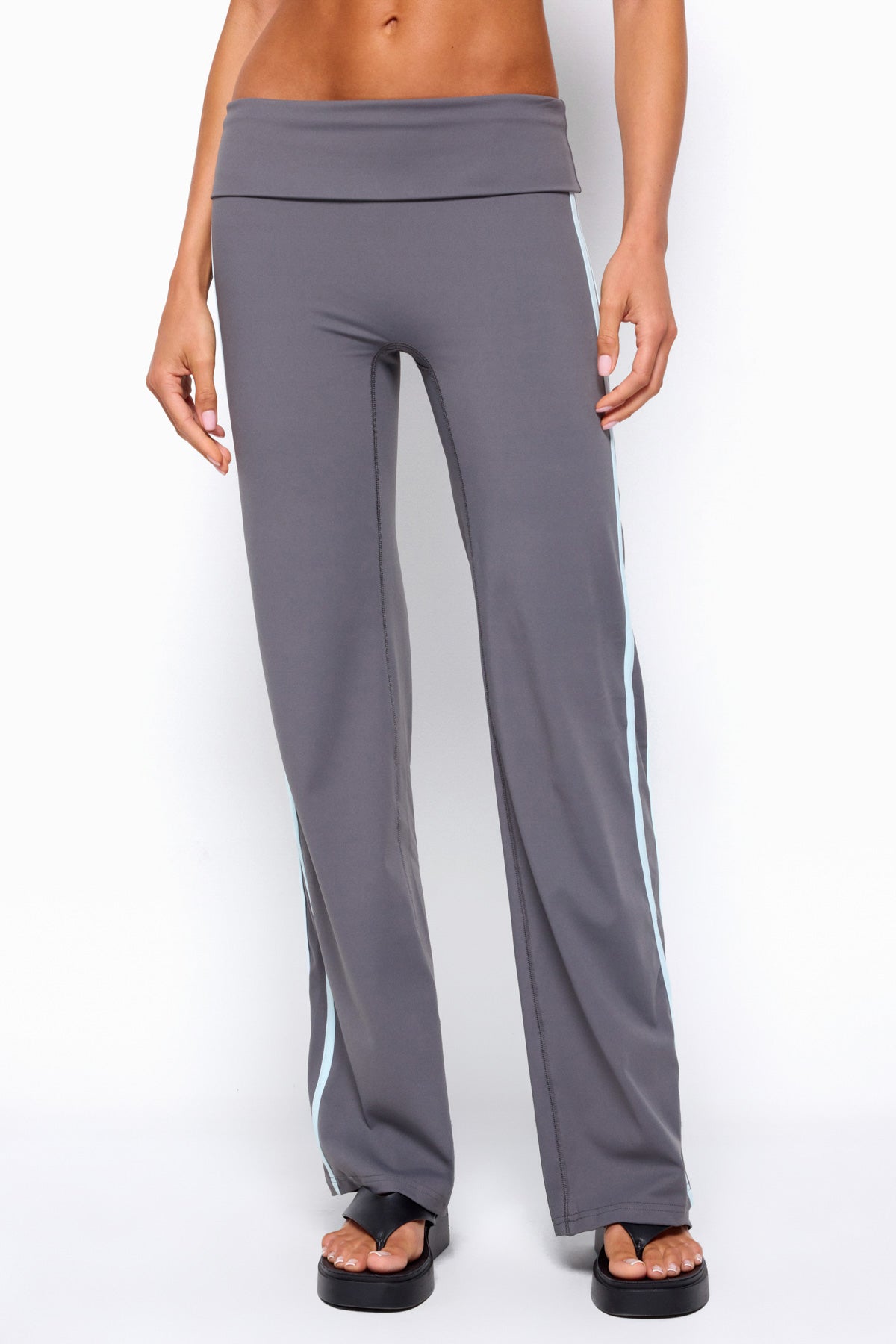 Anica Stripey Mid Rise Foldover Pants
